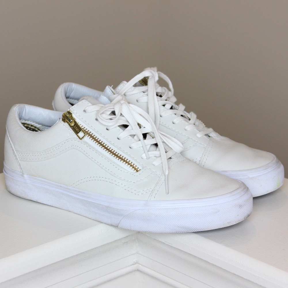 Vans Old Skool Zip White Leather Shoe
